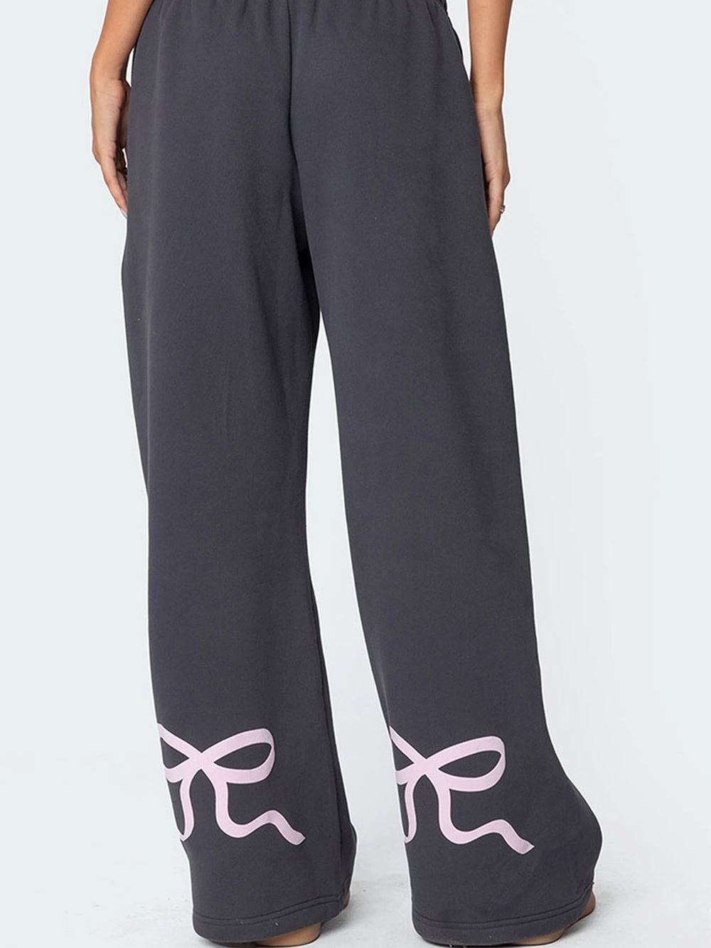 Edikted Bonney Bow Detail Sweatpants Baggy Wide Leg Size L